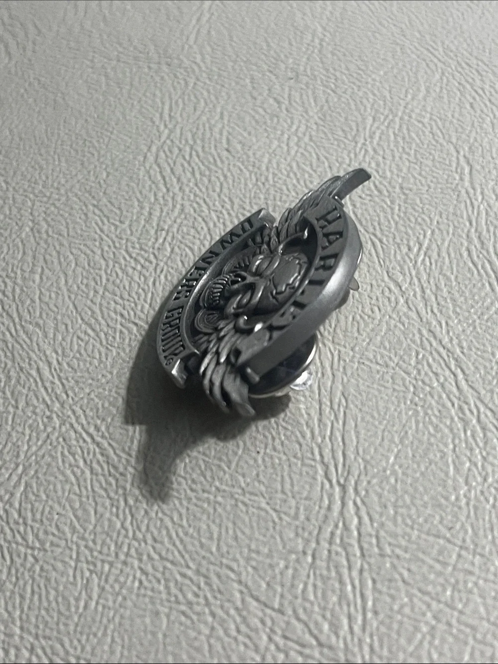 Harley Owners Group Silver-tone Skull Lapel Pin